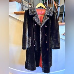 Vintage 50’s Borgana Faux Fur Brown Long coat